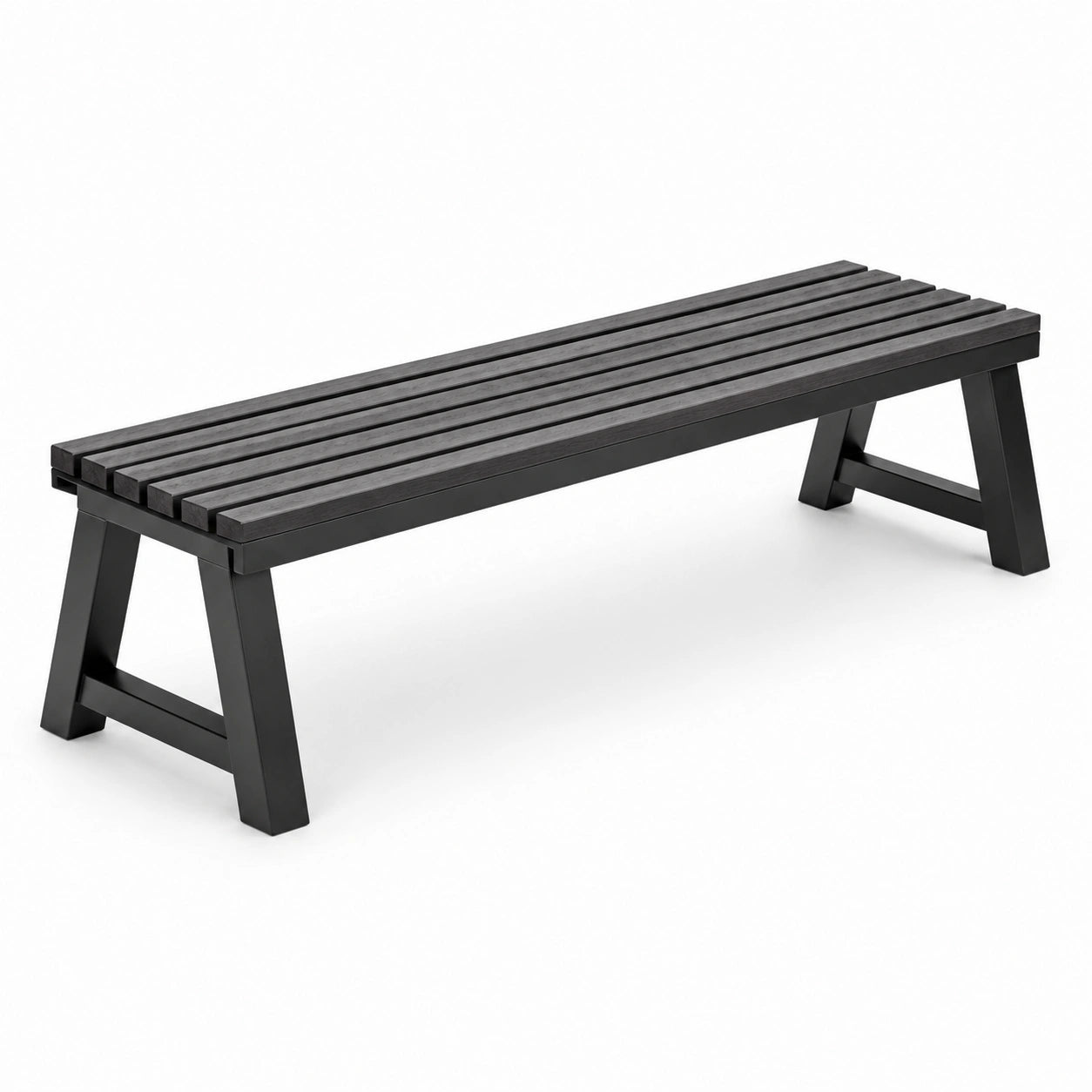 Gartenbank Aluminium Schwarz 160x40x45cm