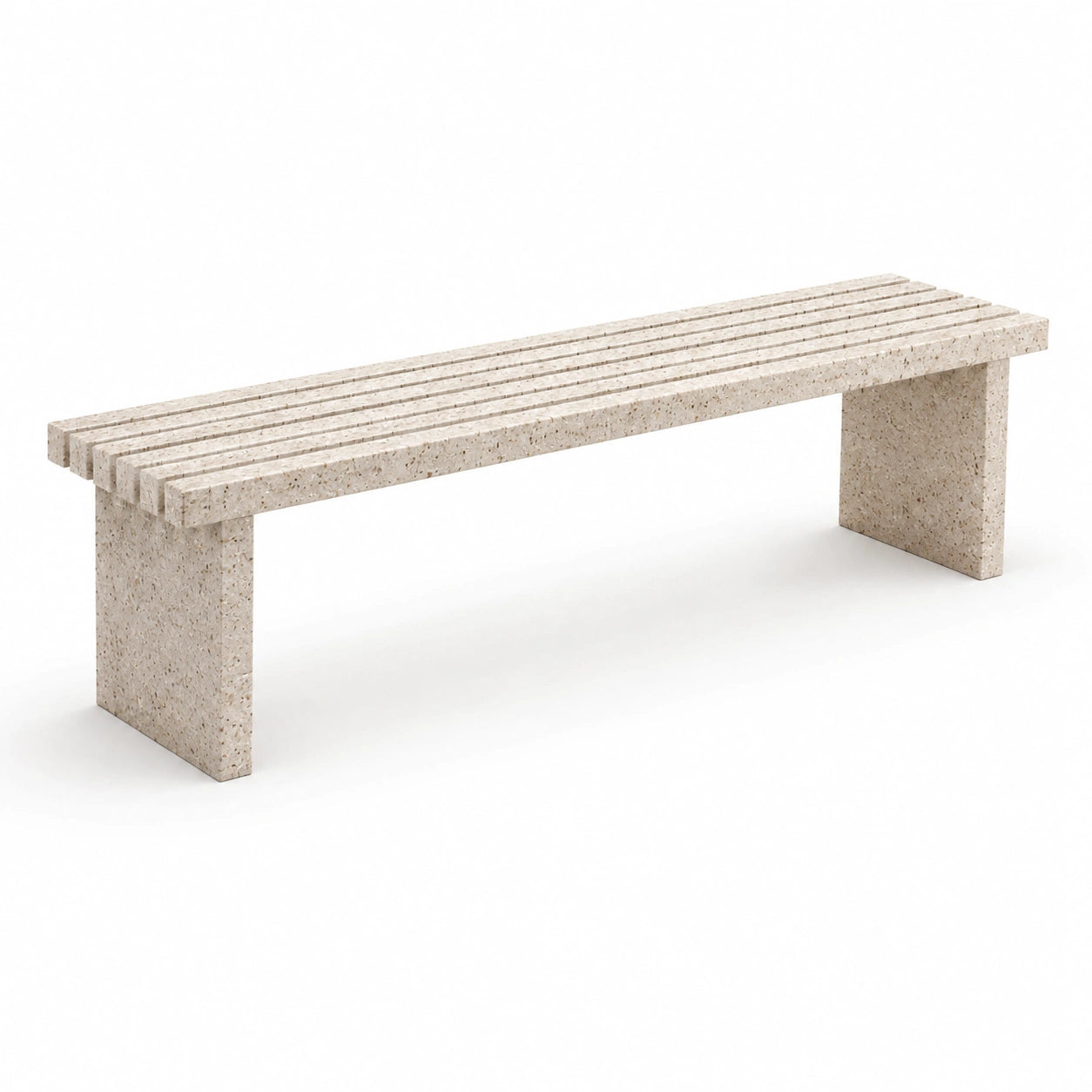 Betonbank rechteckig Beige 200x40x45 cm