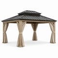 Gartenpavillon Holzoptik mit Aluminium-Dach 300x400 cm
