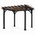 Aluminium und Holz Pergola 300x400cm Schwarz/Braun