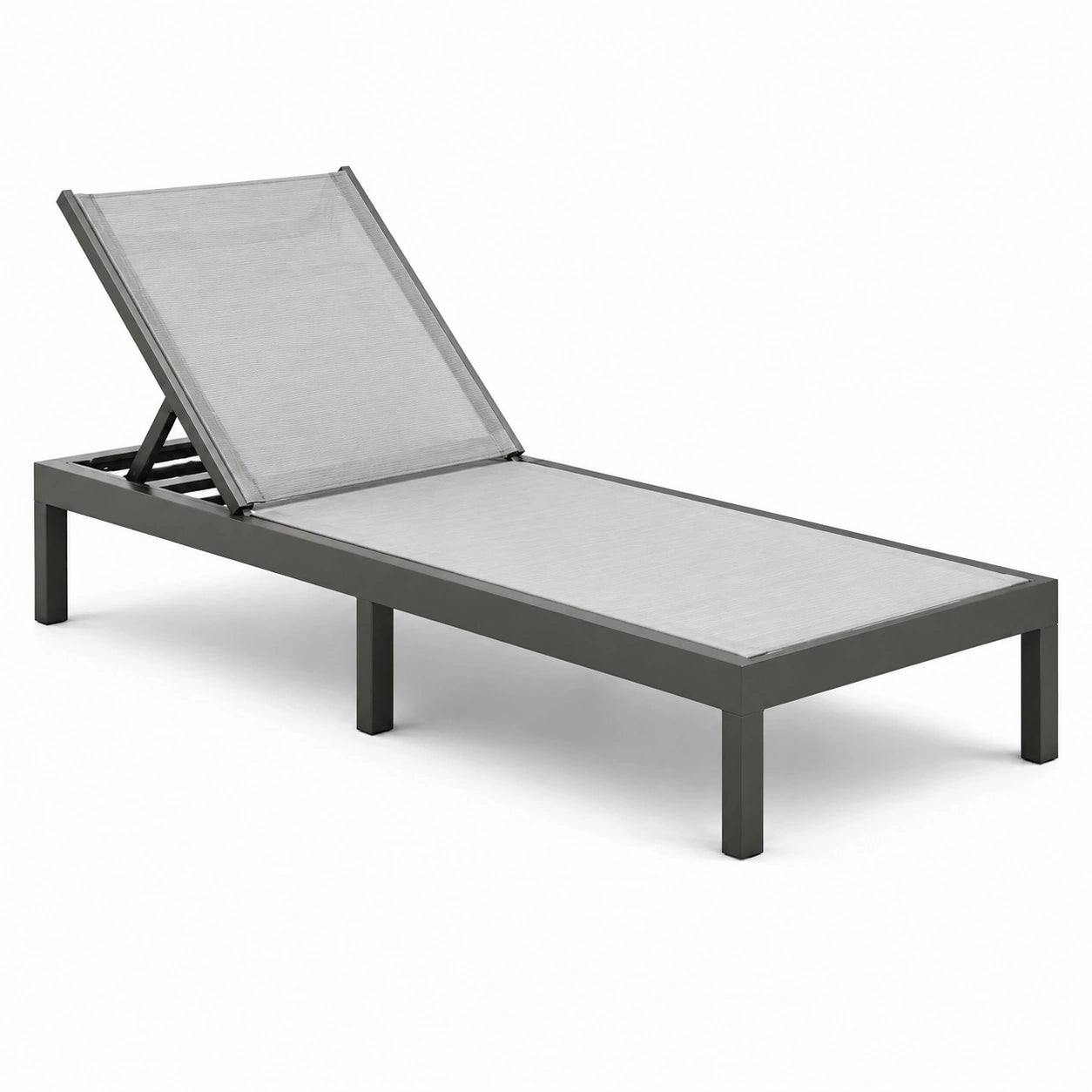 Sonnenliege Aluminium Textilgewebe Grau 200x65 cm