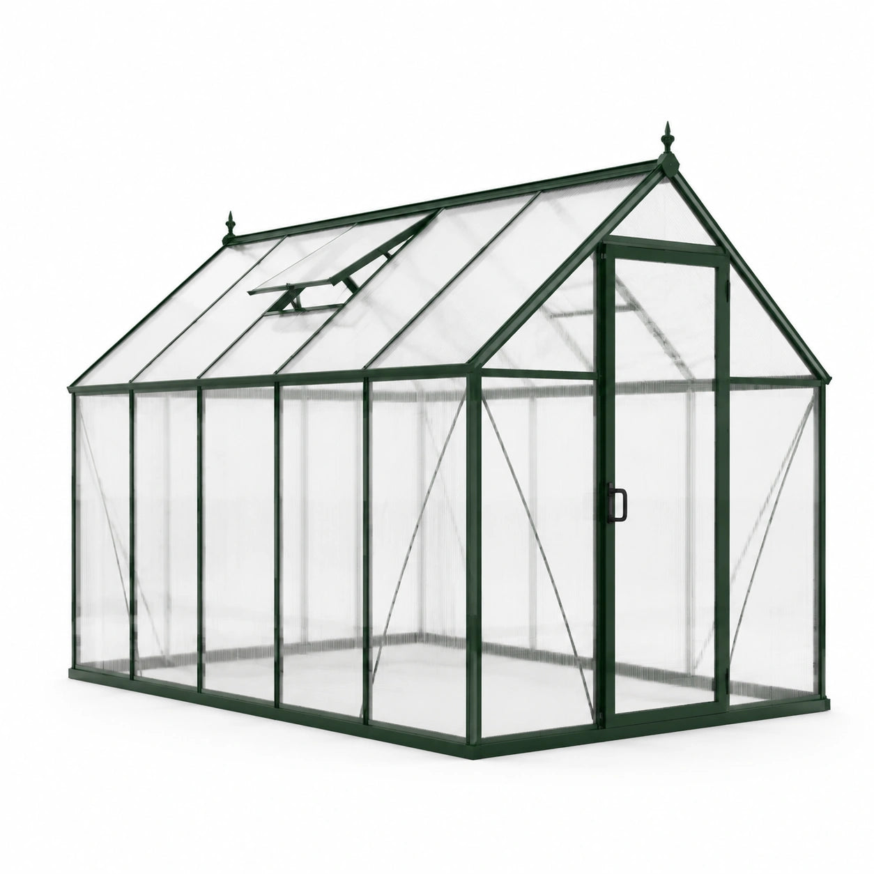 Gewächshaus Aluminium Polycarbonat Grün 250x190x195cm