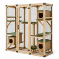 Holz- und Stahlgitter-Katzengehege Beige 200x100x210 cm
