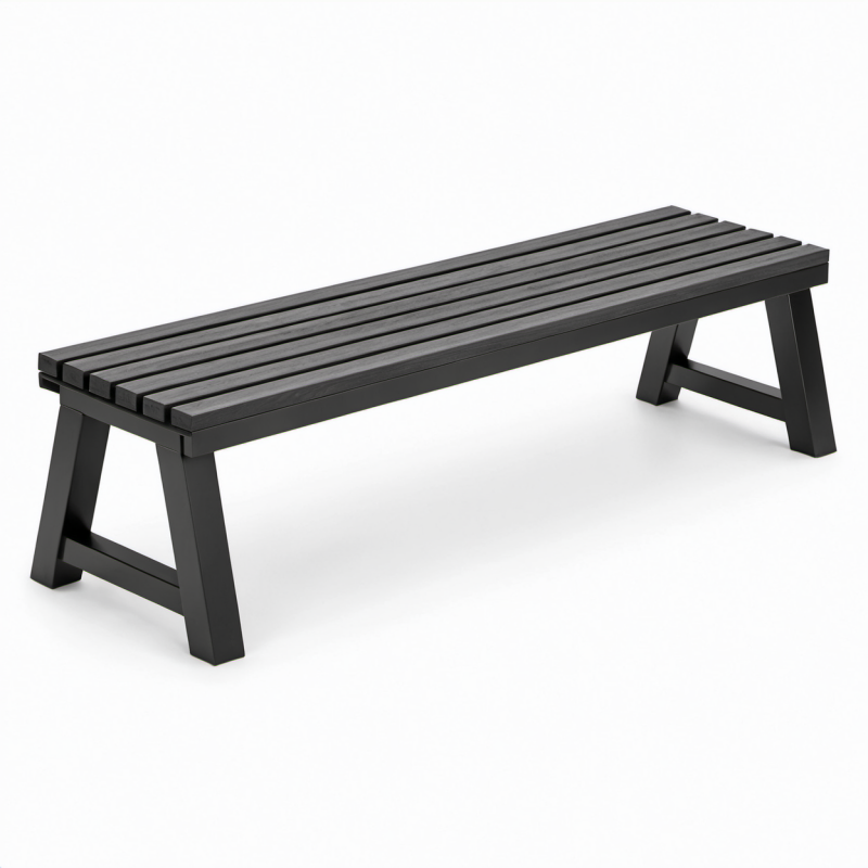 Gartenbank Aluminium Schwarz 160x40x45cm