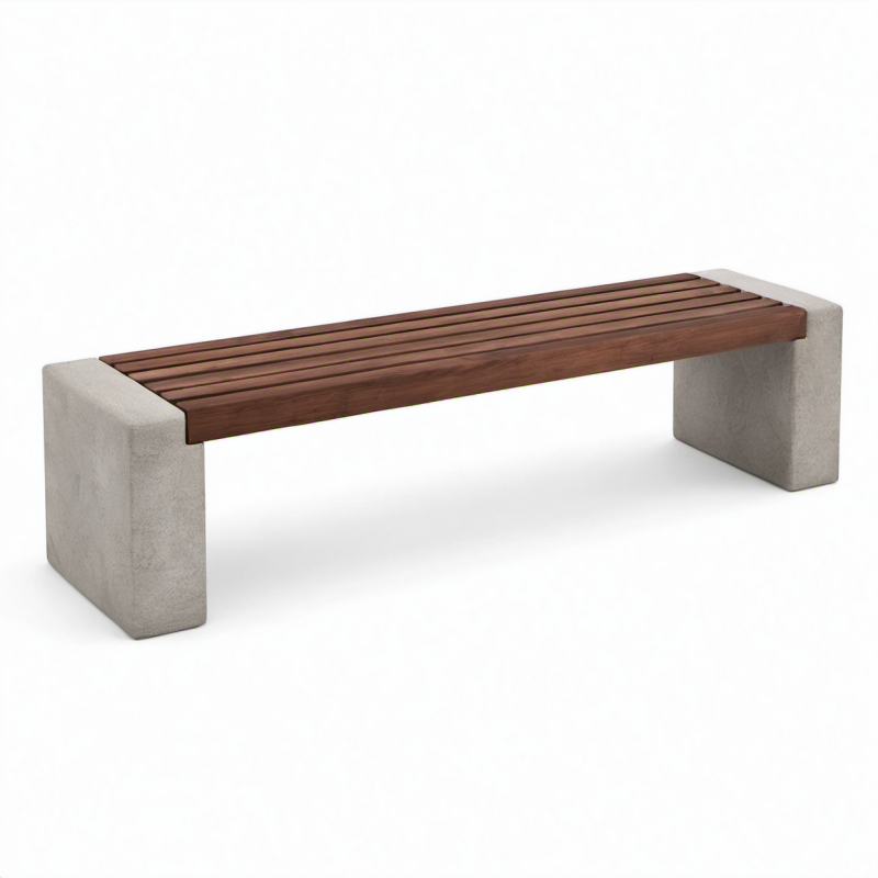 Holz- und Betonbank Braun/Grau 180x40x45 cm