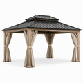 Gartenpavillon Holzoptik mit Aluminium-Dach 300x400 cm
