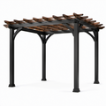 Aluminium und Holz Pergola 300x400cm Schwarz/Braun