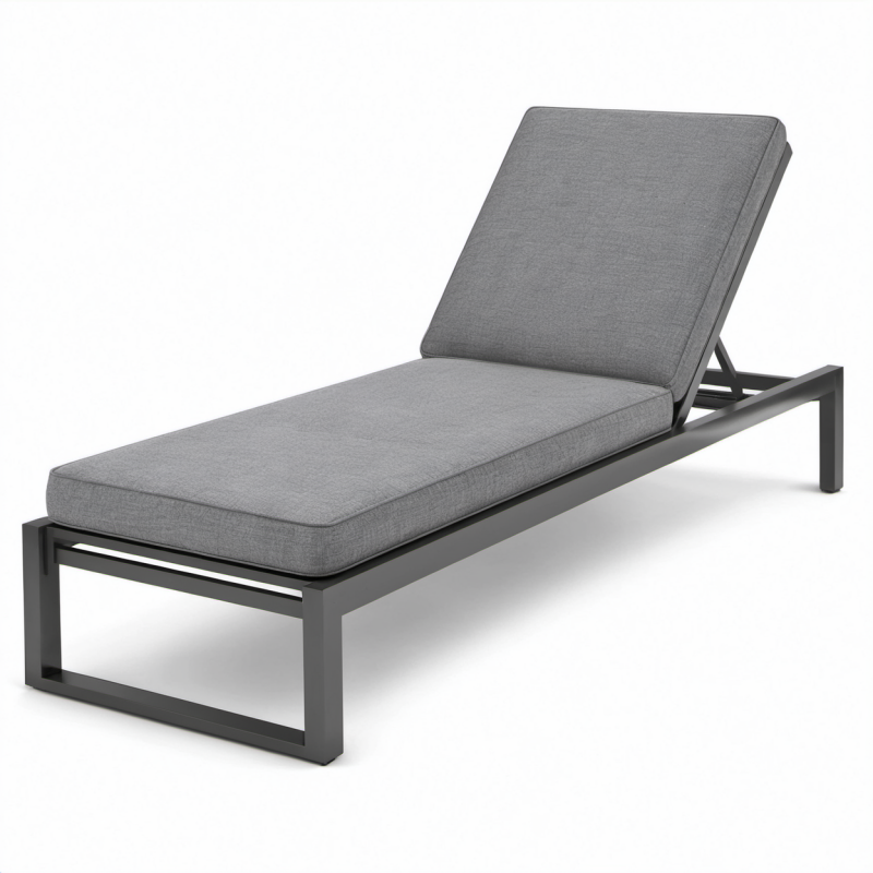 Gartenliege Aluminium Grau