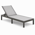 Sonnenliege Aluminium Textilgewebe Grau 200x65 cm