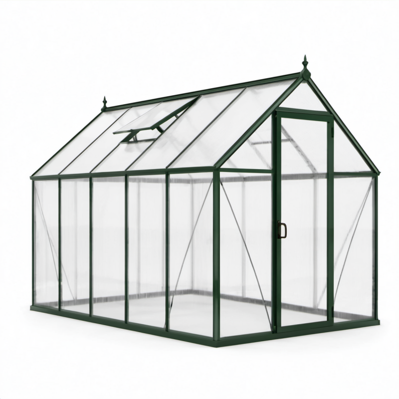 Gewächshaus Aluminium Polycarbonat Grün 250x190x195cm